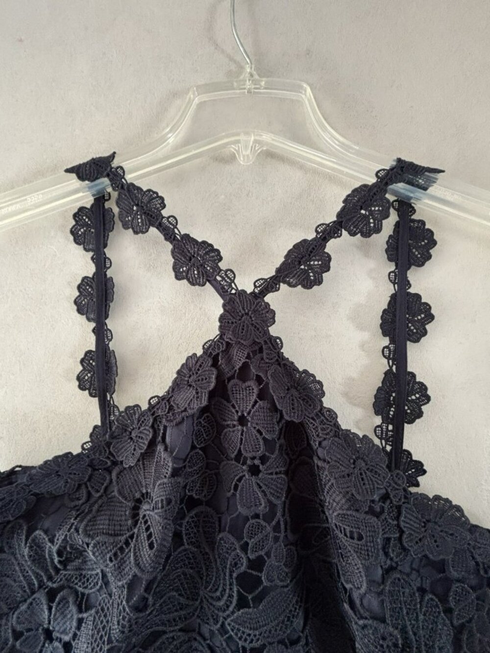 Eliza J Navy Lace Dress Size 10 Fit Flare Sleeveless Floral Cocktail Party NWT - Picture 7 of 16